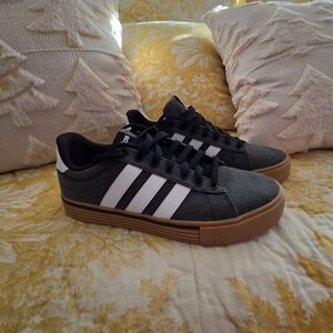 Adidas Men's Dark Gray/Black and White Sneakers